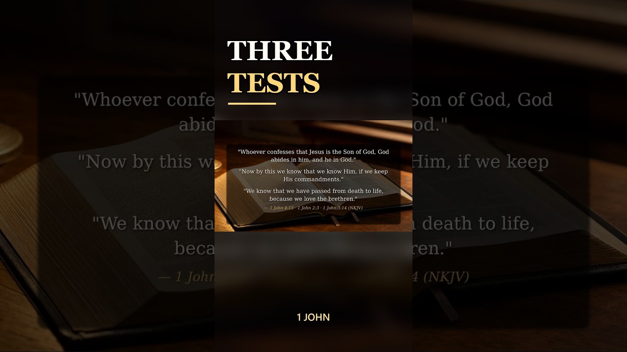 The Three Tests of 1 John | How to Know You Are Saved
