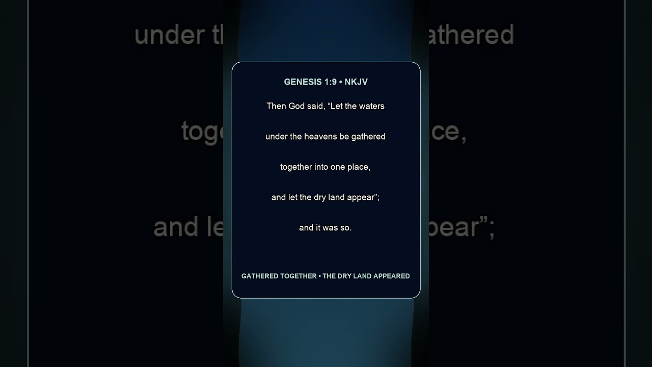 Genesis 1:9 — The Dry Land Appears
